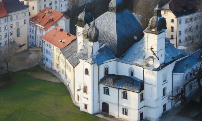 kostel Jména Panny Marie (Křtiny) – winter