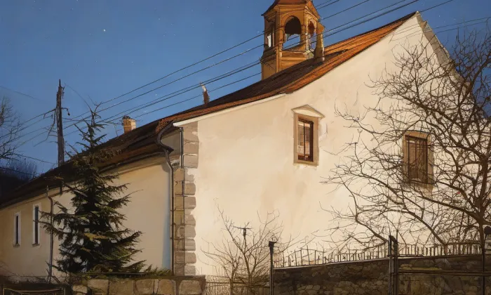 kostel Nalezení těla svatého Štěpána v Pcherách – noc