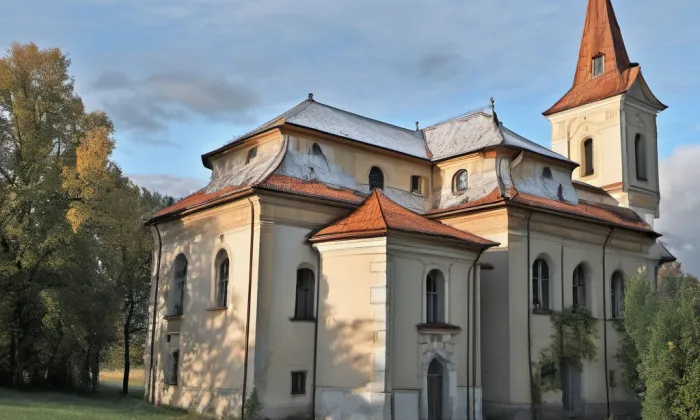 kostel Nanebevzetí Panny Marie (Bernartice) – autumn