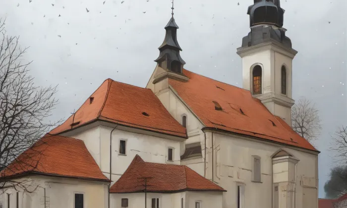 kostel Nanebevzetí Panny Marie (Velké Pavlovice) – noc
