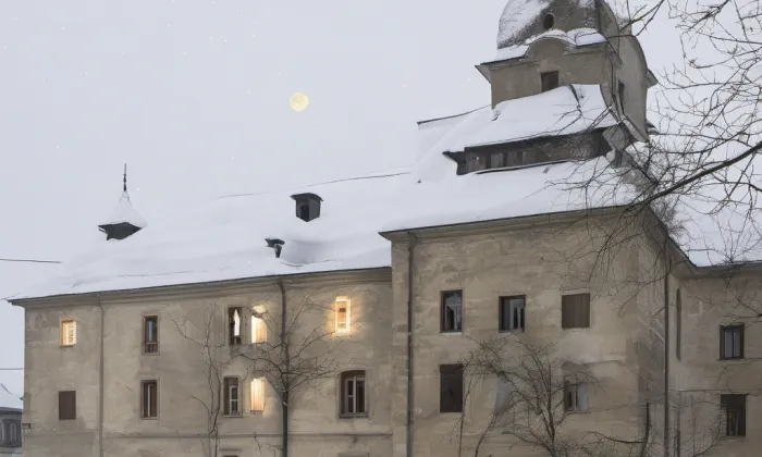 kostel Nejsvětější Trojice (Jezná) – noc