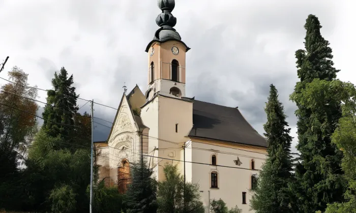 Kostel Nejsvětějšího Srdce Páně (Stříbrná) – autumn