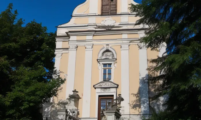 kostel Povýšení svatého Kříže (Židlochovice) – akvarel