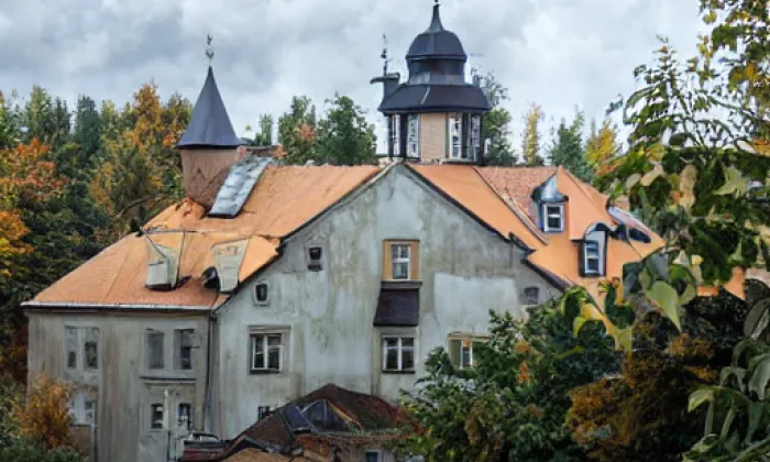 Kostel Povýšení svatého Kříže (Lobeč) – autumn