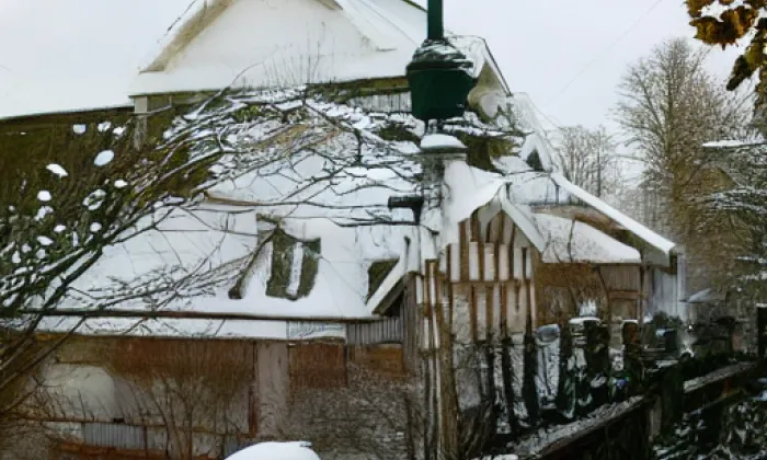 Kostel Povýšení svatého Kříže (Lobeč) – winter