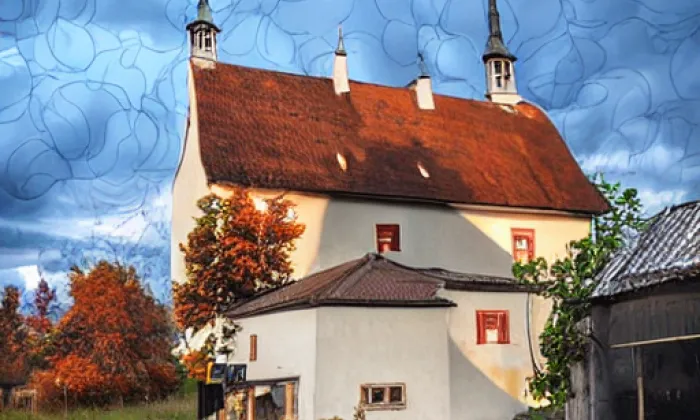 kostel Povýšení svatého Kříže (Třebosice) – autumn