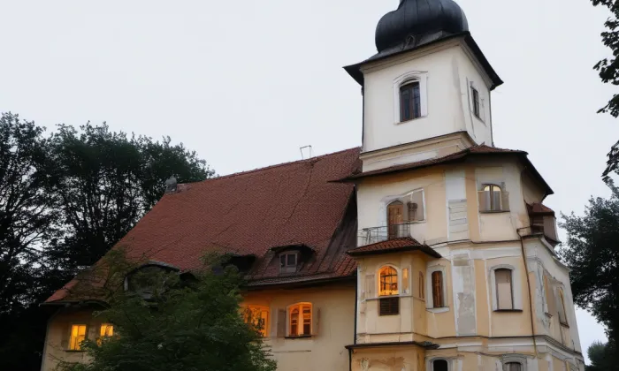 kostel svaté Anny (Boršov) – noc