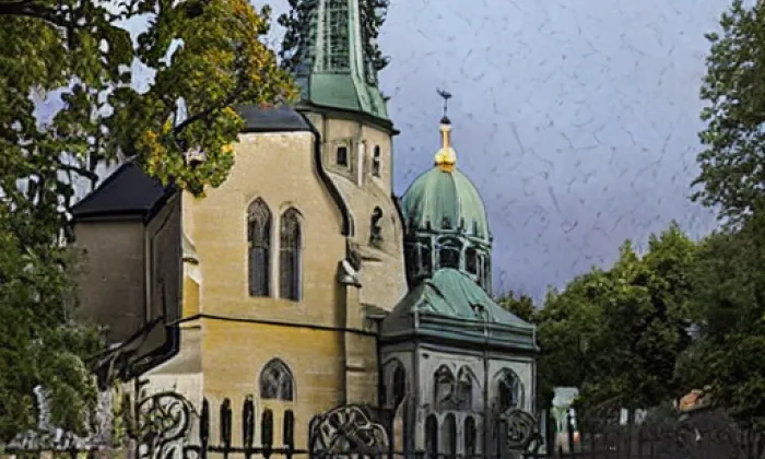 Kostel svaté Kateřiny (Chrást nad Sázavou) – noc