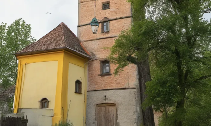 Kostel svaté Kateřiny (Obora) – noc