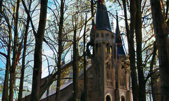 Kostel svaté Kateřiny (Stránské) – noc