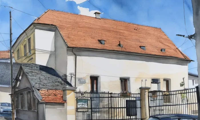 kostel svaté Kunhuty (Zábrdovice) – akvarel