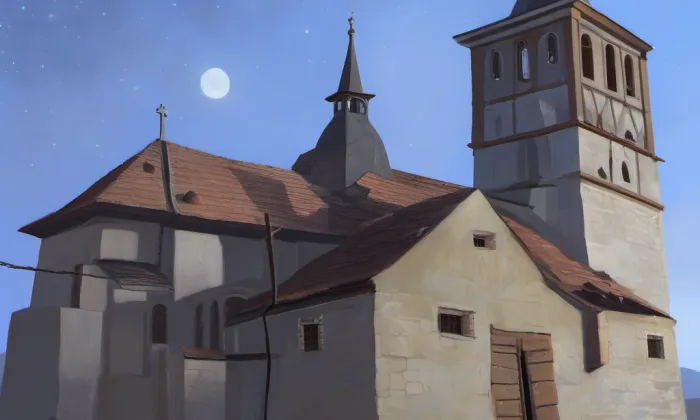 Kostel svatých Petra a Pavla (Volenice) – noc