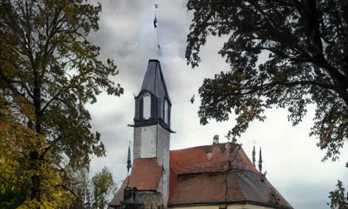 Kostel svatého Šimona a Judy (Žibřidice) – autumn