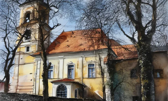 kostel svatého Bartoloměje (Hostouň) – akvarel