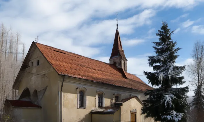 Kostel svatého Bartoloměje (Slavkov) – winter