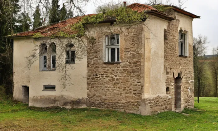 Kostel svatého Blažeje (Branišov) – akvarel