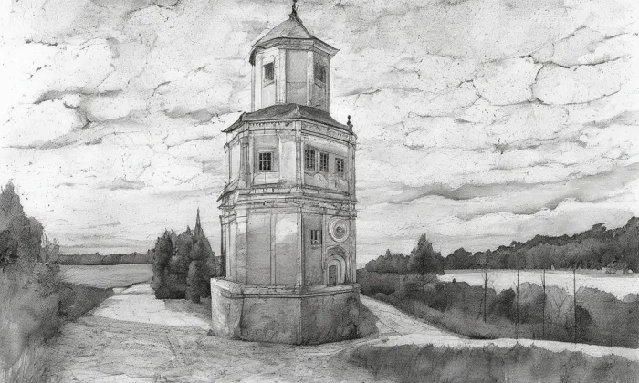 kostel svatého Floriána (Předměstí) – akvarel