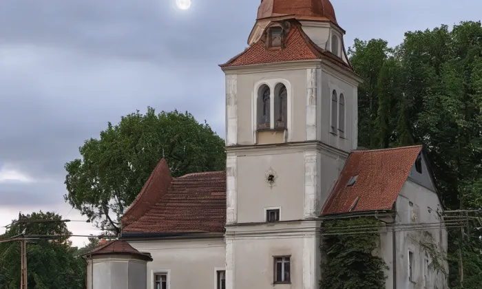 Kostel svatého Jakuba (Vojkov) – noc