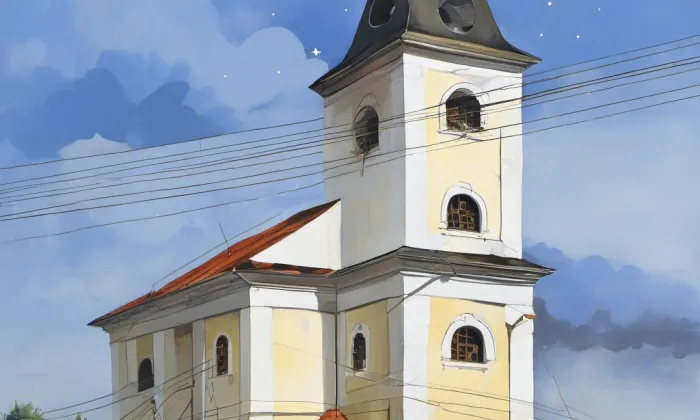 kostel svatého Jeronýma v Křetíně – noc