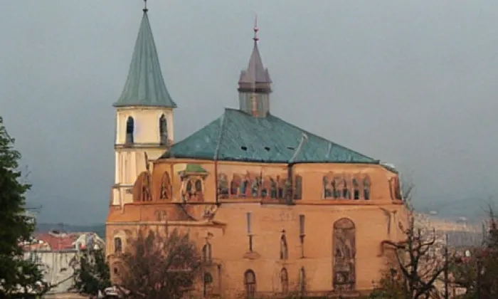 Kostel svatého Jiří (Moravské Prusy) – noc