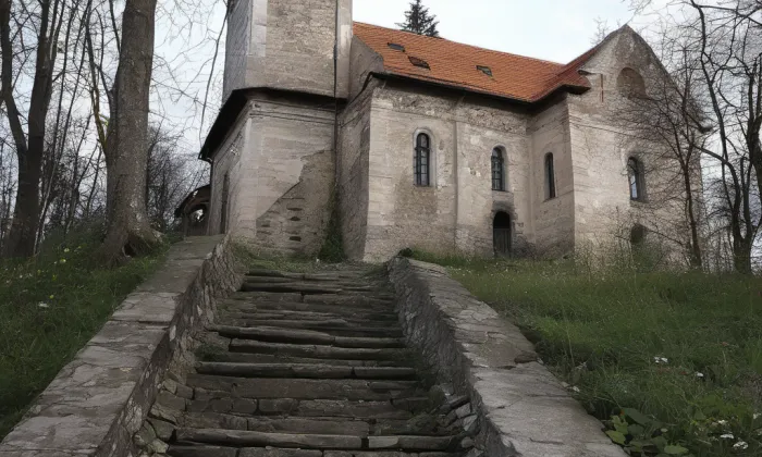 kostel svatého Jiří (Rudná) – noc