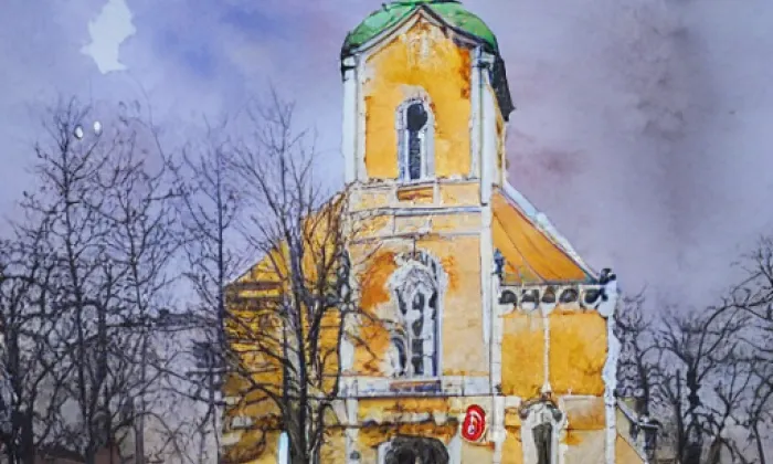 Kostel svatého Josefa (Slezská Ostrava) – akvarel