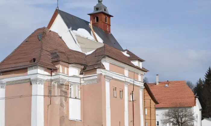 kostel svatého Kříže (Slavonice) – winter