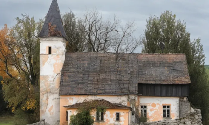 Kostel svatého Linharta (Lidéřovice) – autumn