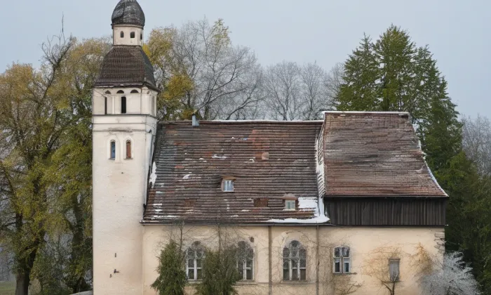 Kostel svatého Linharta (Lidéřovice) – winter