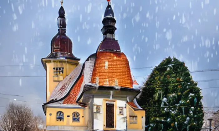 Kostel svatého Martina v Kozlech – winter