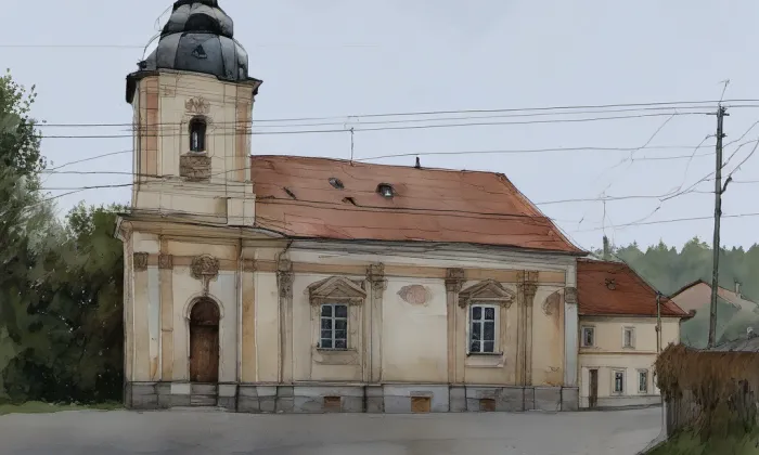 Kostel svatého Michaela (Bohdanovice) – akvarel