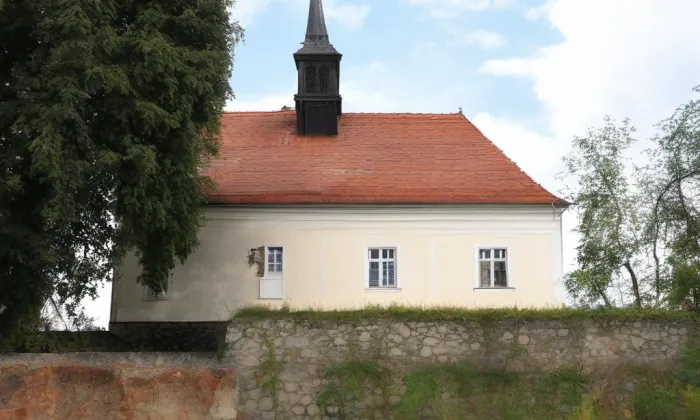 kostel svatého Mikuláše v Němčicích – akvarel