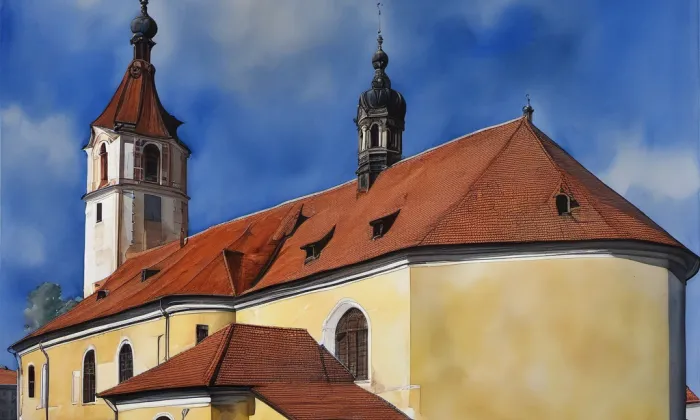 Kostel svatého Pavla (Pouchov) – akvarel