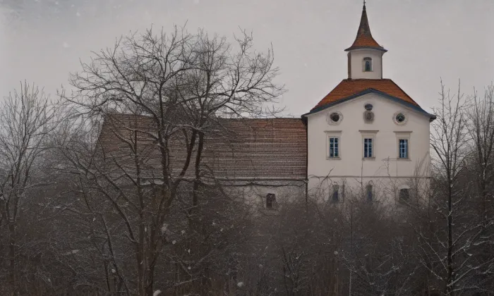 Kostel svatého Petra a Pavla (Želkovice) – winter