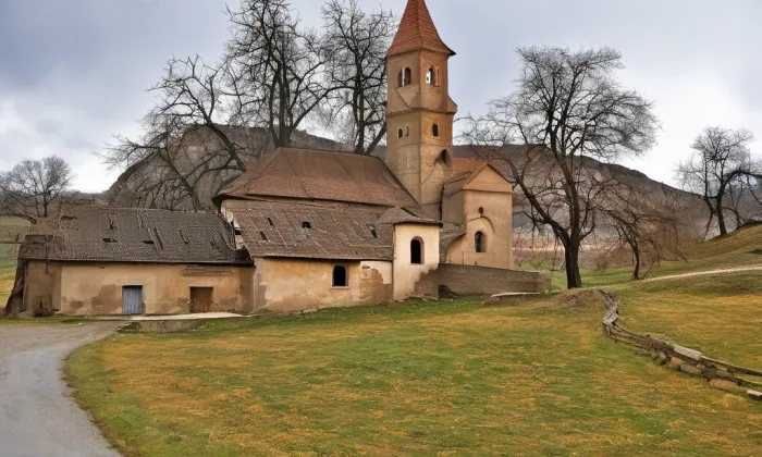 Kostel svatého Petra a Pavla (Brtev) – noc