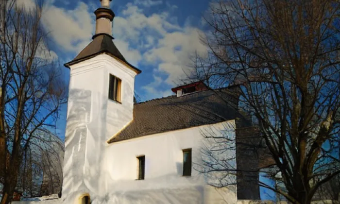 Kostel svatého Petra a Pavla (Dubany) – winter