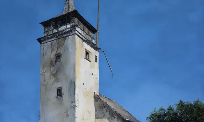 Kostel svatého Petra a Pavla (Ludvíkov pod Smrkem) – akvarel