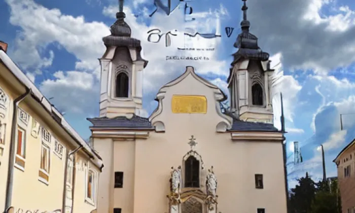 kostel svatého Petra a Pavla (Nová Říše) – akvarel
