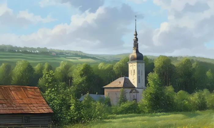 Kostel svatého Petra a Pavla (Volfartice) – summer