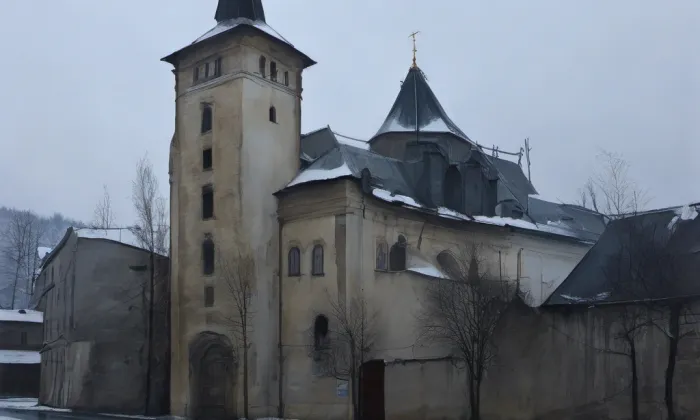 kostel svatého Rocha (Žebrák) – akvarel