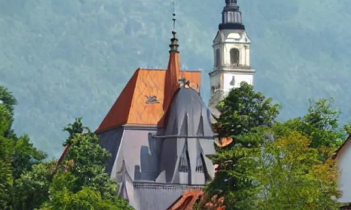 kostel svatého Stanislava (Bolatice) – akvarel