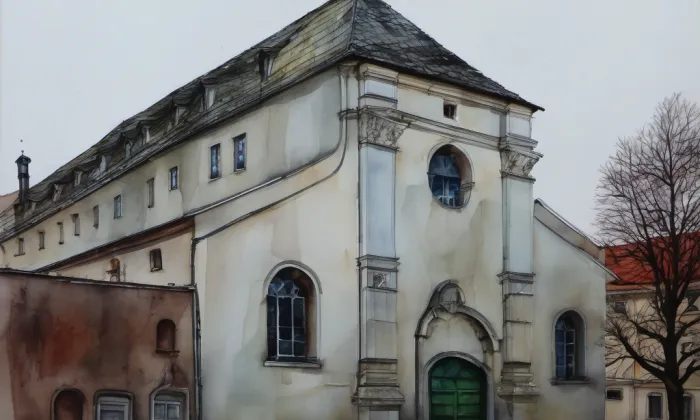 Kostel svatého Václava (Opava-Město) – akvarel