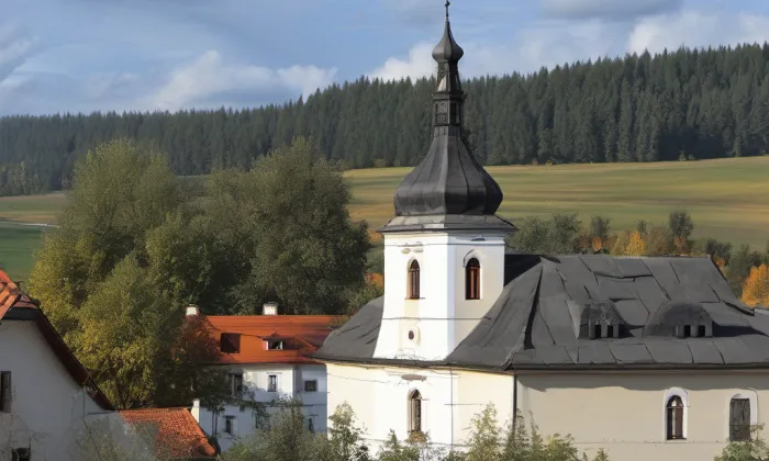 kostel svatého Václava (Radešínská Svratka) – autumn