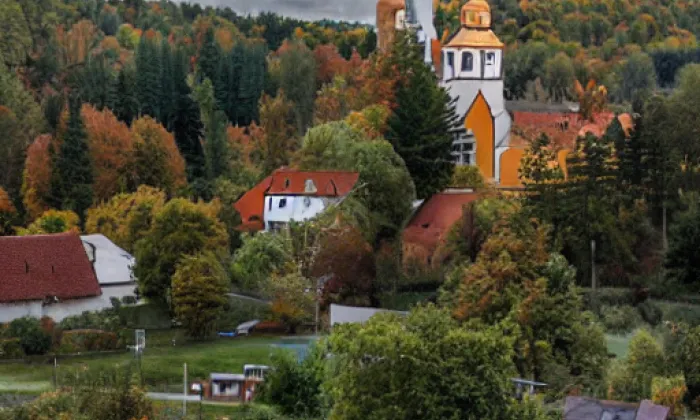 Kostel svatého Václava (Srbská Kamenice) – autumn