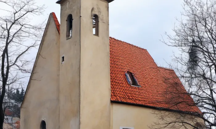 Kostel Všech svatých (Slivenec) – akvarel