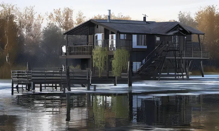 Loděnice Českého Yacht Klubu – noc