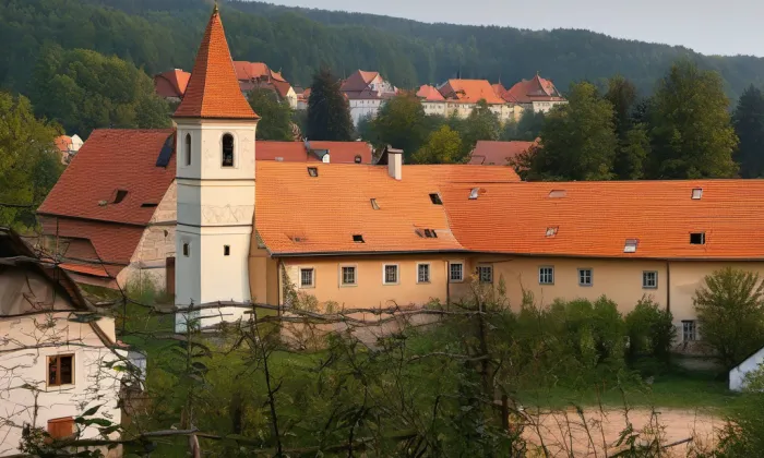 Minoritský klášter v Českém Krumlově – noc
