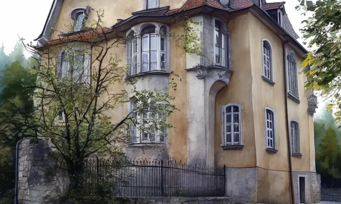 Na baště sv. Ludmily – akvarel