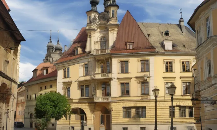 Okresní dům ve Slaném – noc