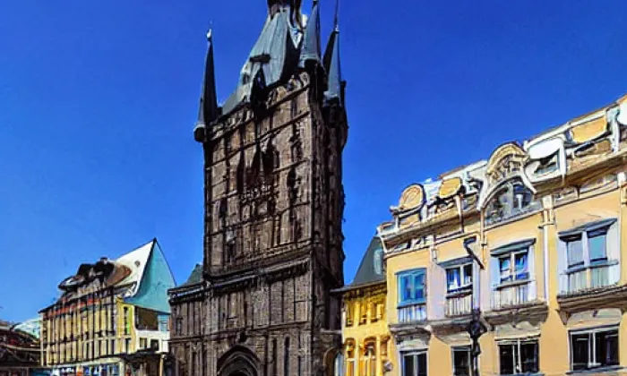Prašná brána – akvarel